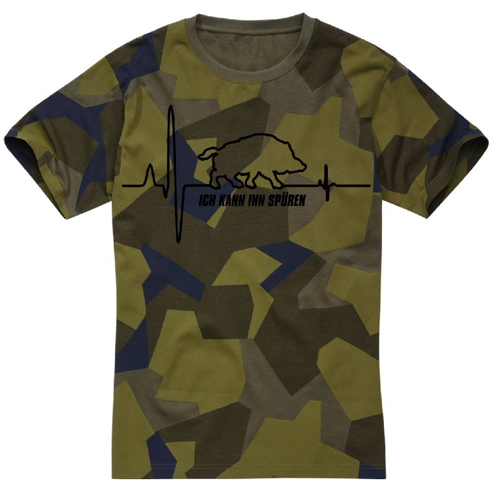 Spass Kostet T-Shirt Schweden Tarn Camo Jäger Keiler Herzschlag