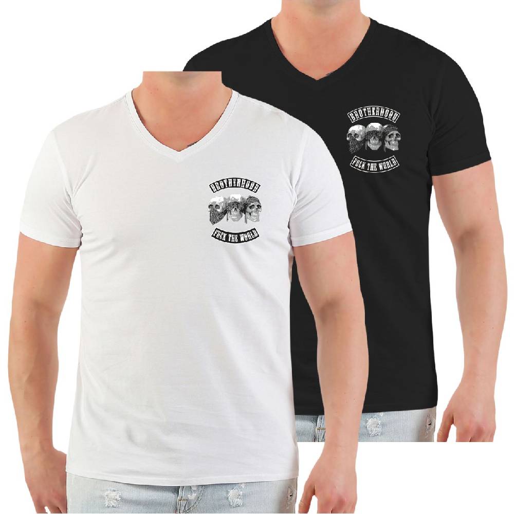 Spass Kostet TShirt 2er Pack VNECK Totenköpfe Patch