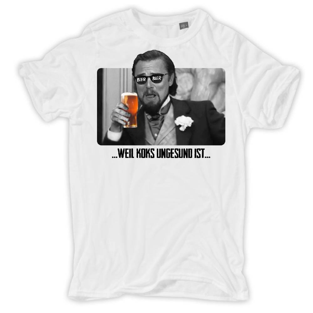 Spass Kostet Übergrößen Männer T-Shirt BIER weil Koks ungesund ist SCHWARZE SCHRIFT 3XL bis 8XL