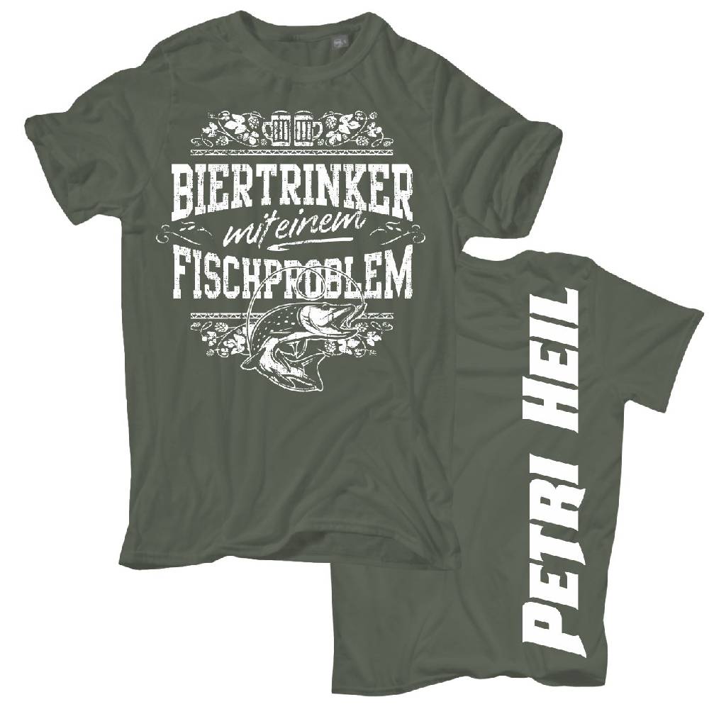Spass Kostet Übergrößen Männer T-Shirt Biertrinker mit einem Fischproblem 3XL bis 8XL
