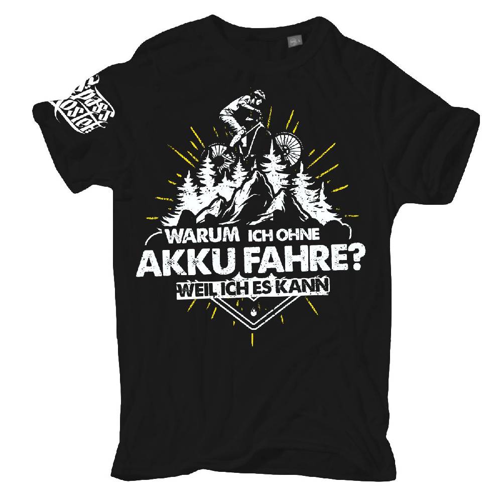 Spass Kostet Übergrößen Männer T-Shirt Fahrrad Bike Ohne Akku Weil ich es Kann 3XL bis 8XL