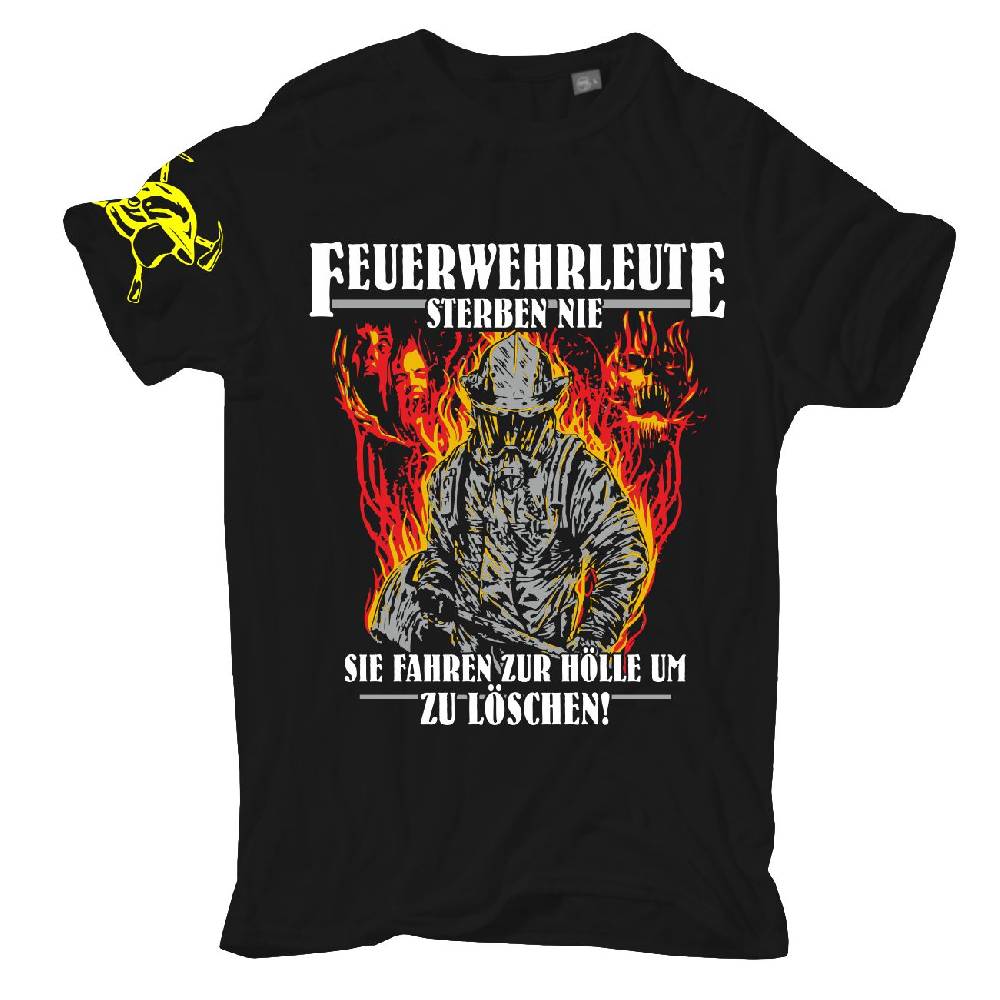 Spass Kostet Übergrößen Männer T-Shirt Feuerwehr Motiv 2024 Feuerwehrleute sterben nie 3XL bis 8XL