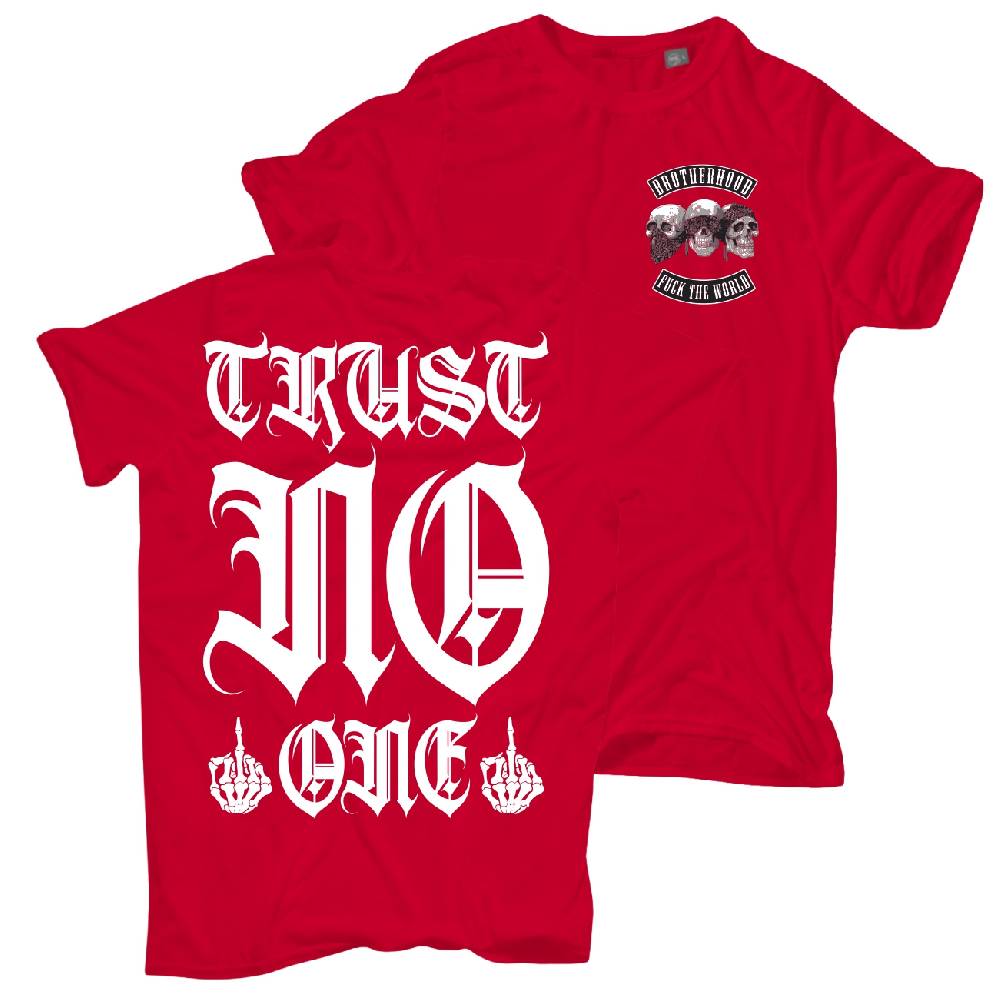 Spass Kostet Übergrößen Männer T-Shirt Fuck the World Trust NO one 3XL bis 8XL