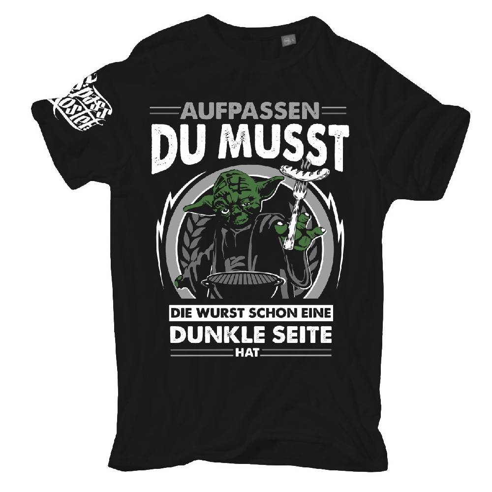 Spass Kostet Übergrößen Männer T-Shirt Grillen Motiv Die Wurst schon eine dunkle Seite hat 3XL bis 8XL