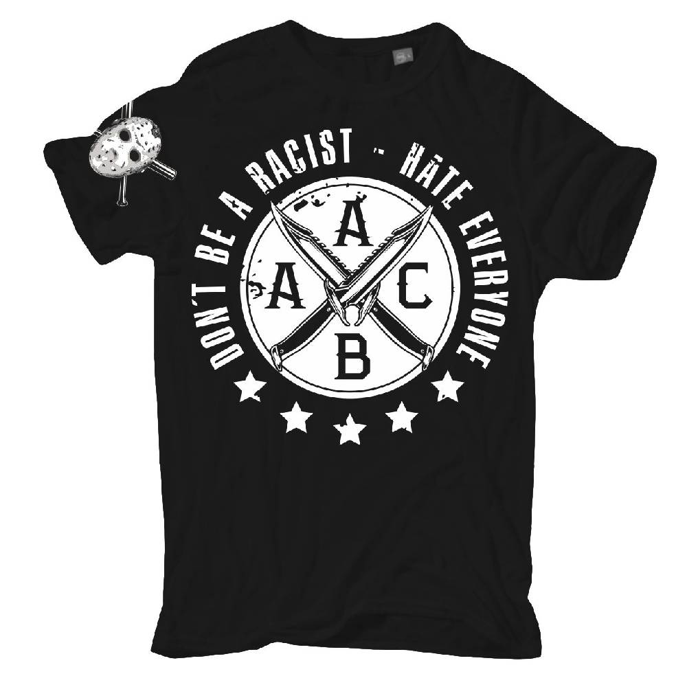 Spass Kostet Übergrößen Männer T-Shirt Hardcore Dont be a Racist - Hate everyone 3XL bis 8XL