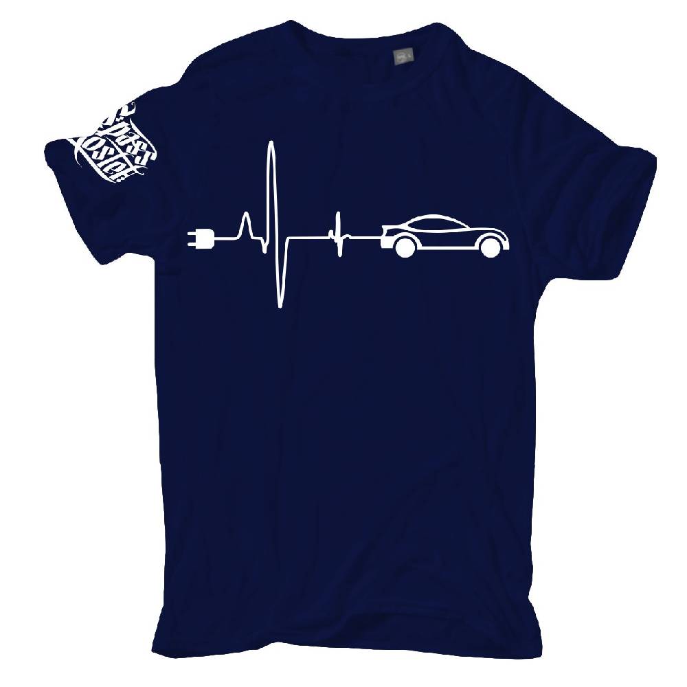 Spass Kostet Übergrößen Männer T-Shirt Herzschlag E-Auto 3XL bis 8XL