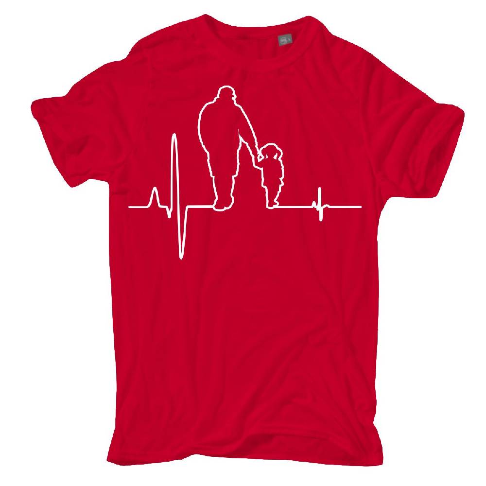 Spass Kostet Übergrößen Männer T-Shirt Herzschlag Papa Tochter 3XL bis 8XL