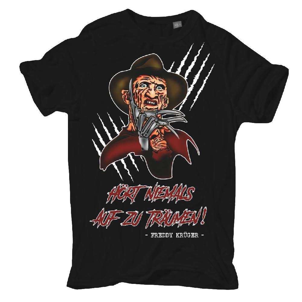 Spass Kostet Übergrößen Männer T-Shirt Horror Motiv Freddy Hört niemals auf zu träumen 3XL bis 8XL