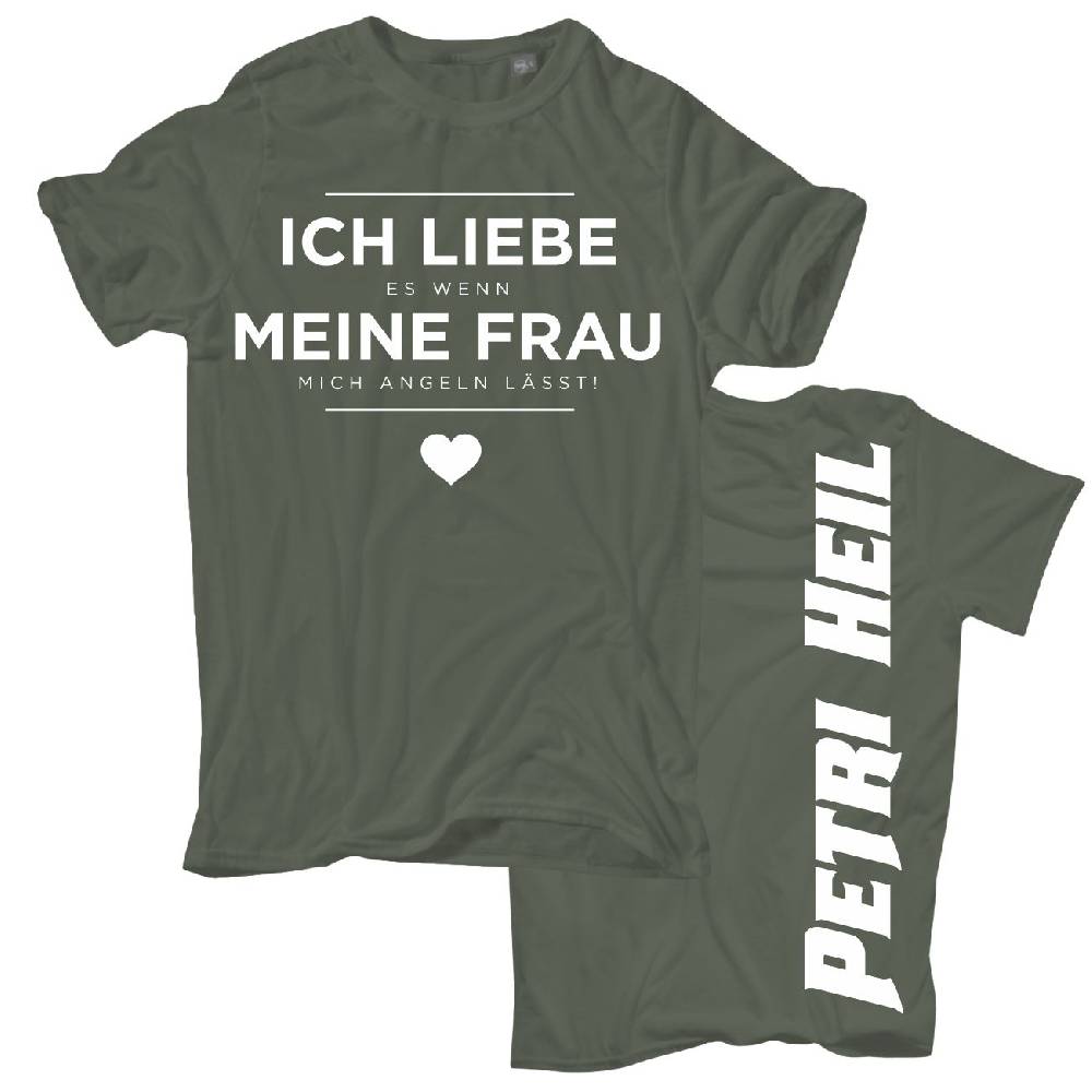 Spass Kostet Übergrößen Männer T-Shirt ICH LIEBE es wenn MEINE FRAU mich ANGELN lässt 3XL bis 8XL