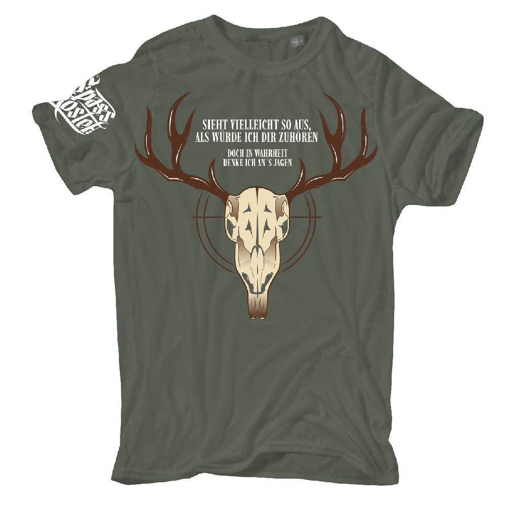 Spass Kostet Übergrößen Männer T-Shirt Jäger Ich denke nur ans JAGEN 3XL bis 8XL