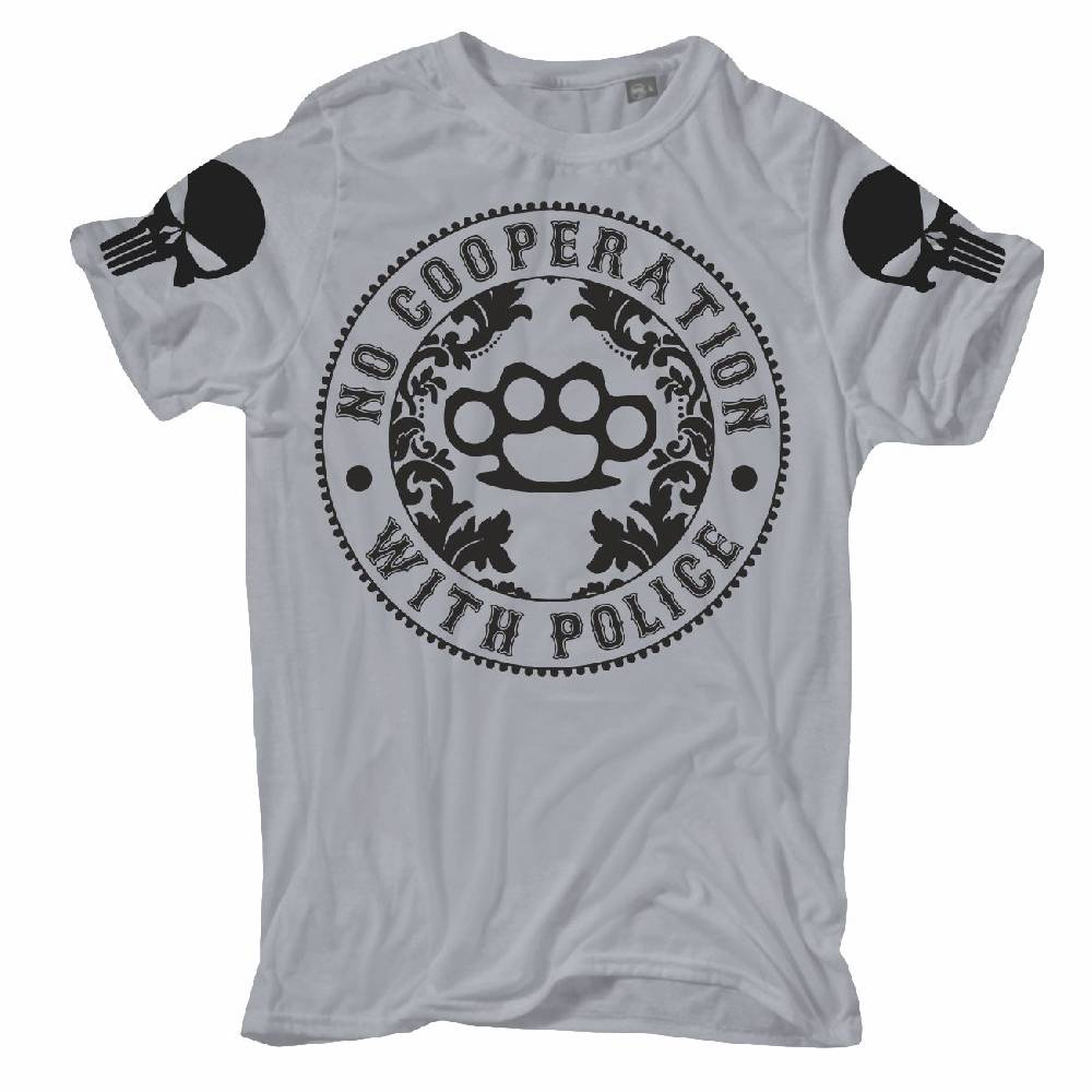 Spass Kostet Übergrößen Männer T-Shirt No cooperation with Police 3XL bis 8XL