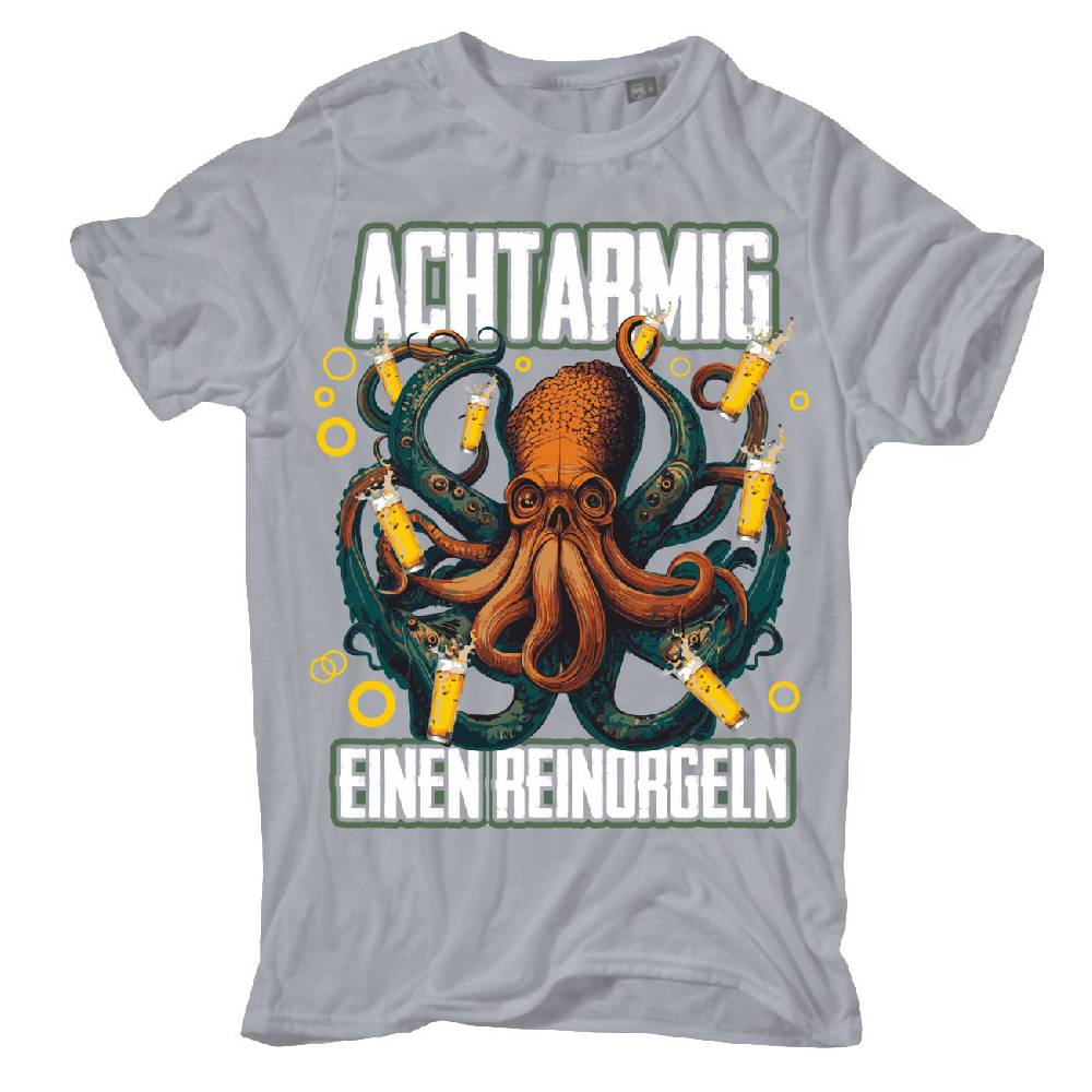Spass Kostet Übergrößen Männer T-Shirt Sauf Krake Achtarmig einen Reinorgeln 3XL bis 8XL