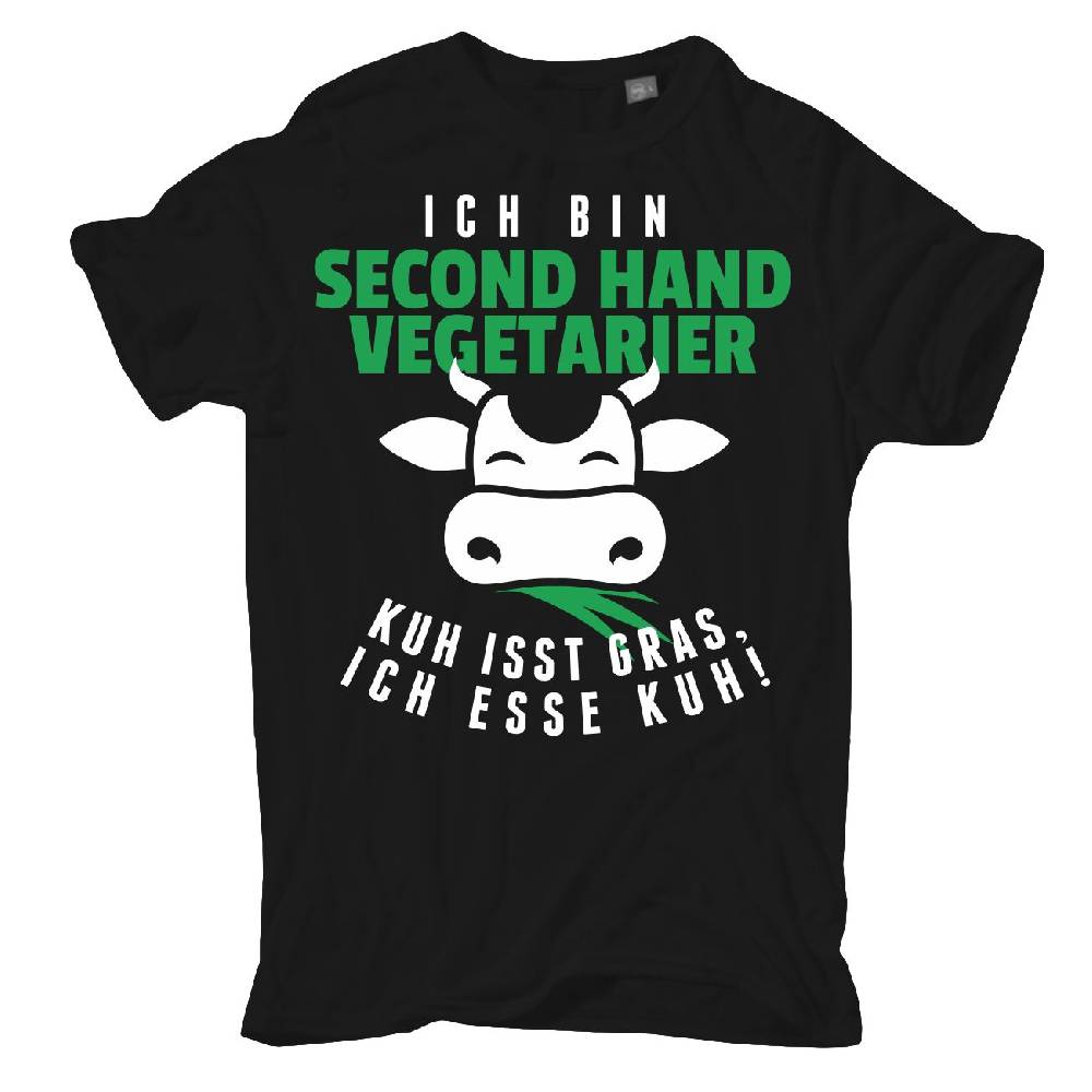 Spass Kostet Übergrößen Männer T-Shirt Second Hand Vegetarier Kuh isst Gras ich esse Kuh 3XL bis 8XL