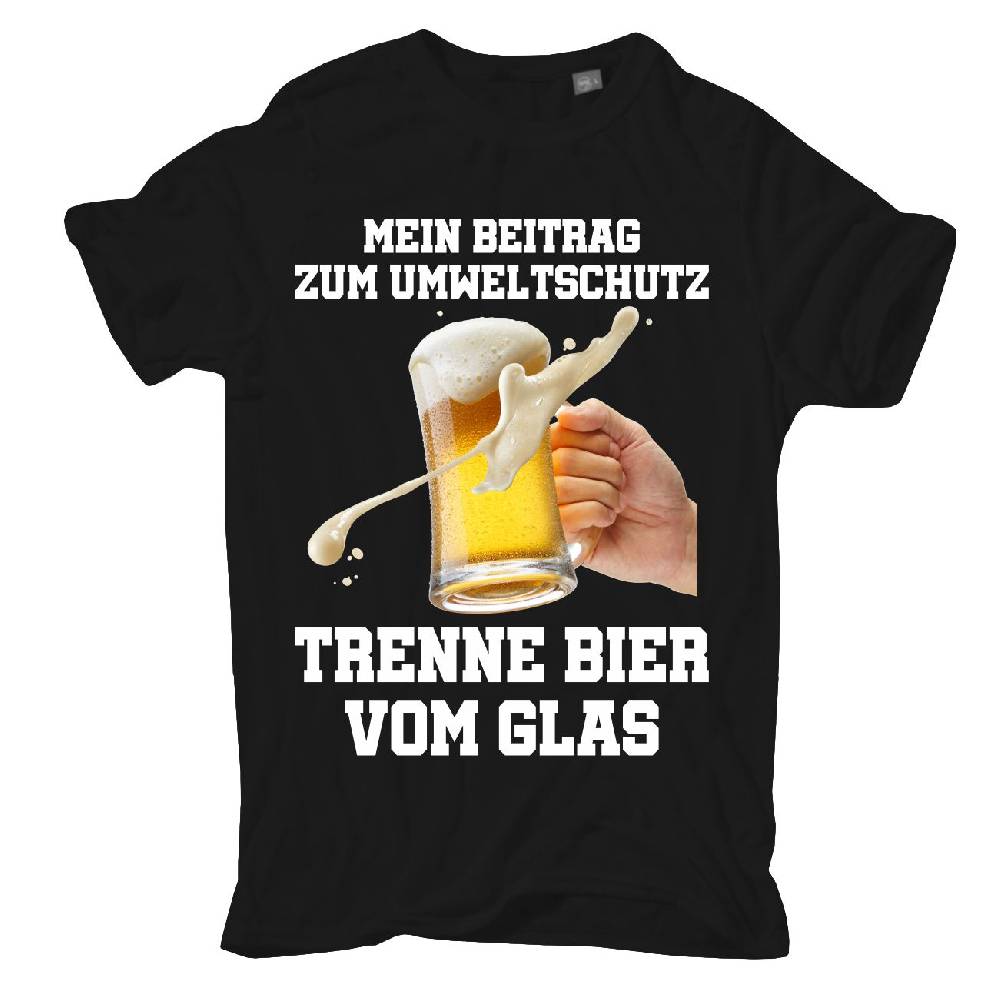 Spass Kostet Übergrößen Männer T-Shirt Umweltschutz Trenne Bier vom Glas 3XL bis 8XL