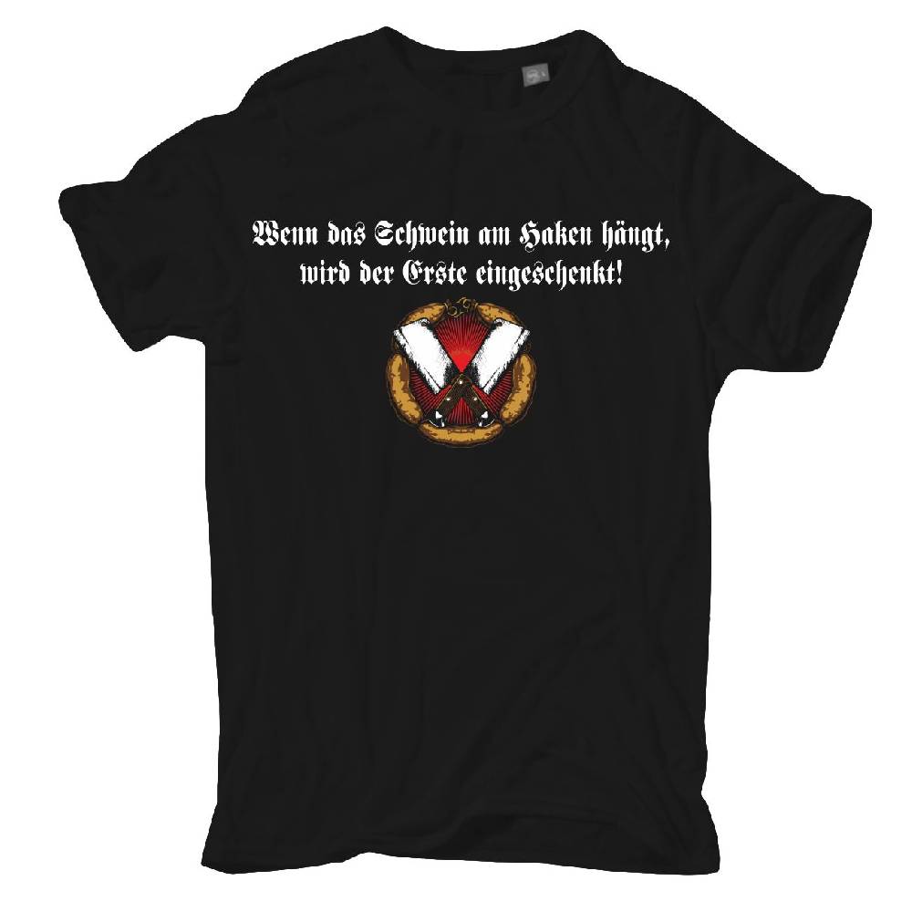 Spass Kostet Übergrößen Männer T-Shirt Wenn das Schwein am Haken hängt, wird der Erste eingeschenkt! 3XL bis 8XL