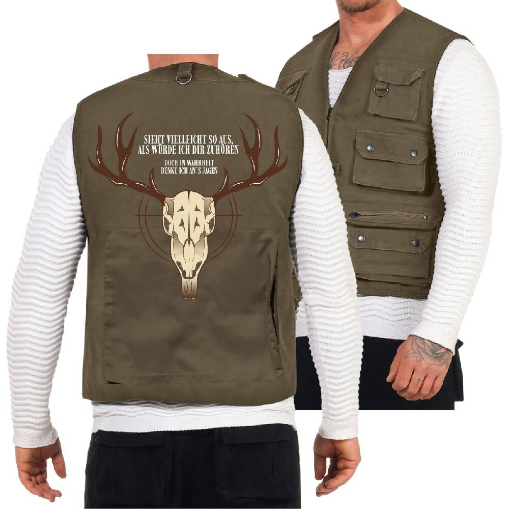 Spass Kostet Weste mit vielen Taschen Jäger Ich denke nur ans JAGEN