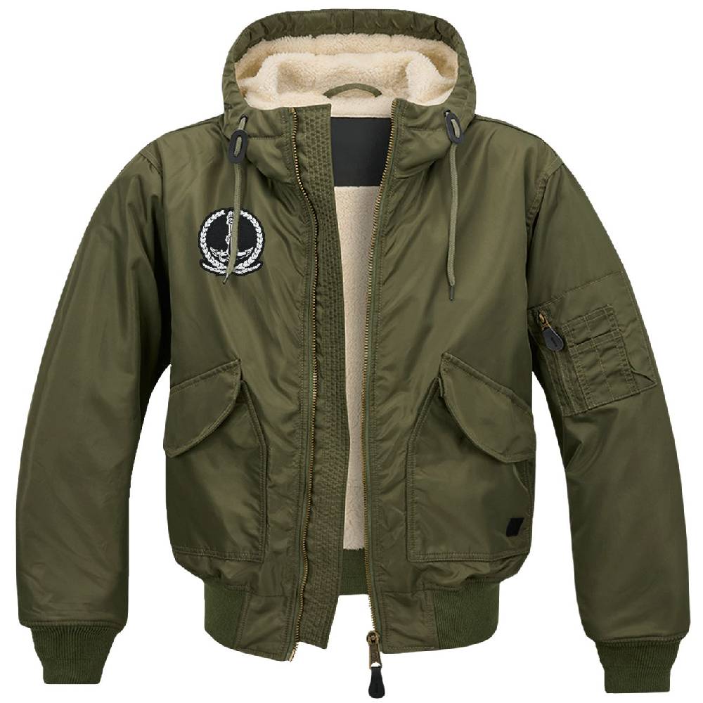 Spass Kostet Winter Bomberjacke mit Fell und Kapuze Hafen und Anker