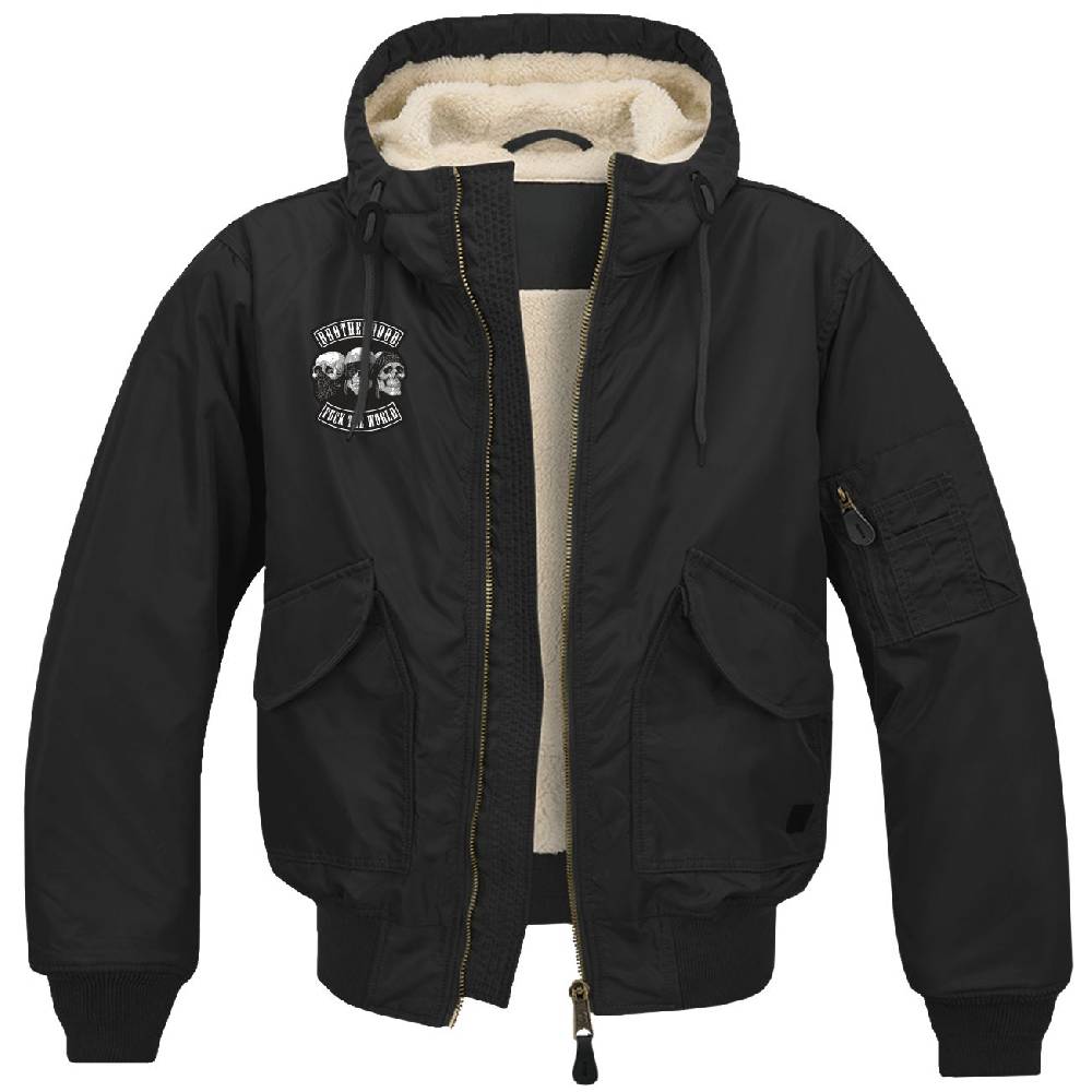 Spass Kostet Winter Bomberjacke mit Fell und Kapuze PATCH Brotherhood