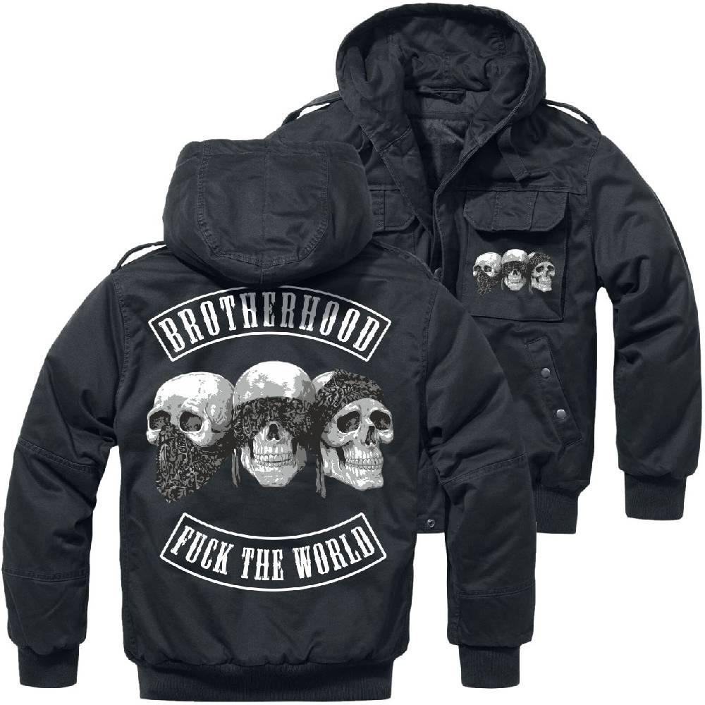 Spass Kostet WINTER Feldjacke mit Kapuze PATCH Brotherhood Fuck the World