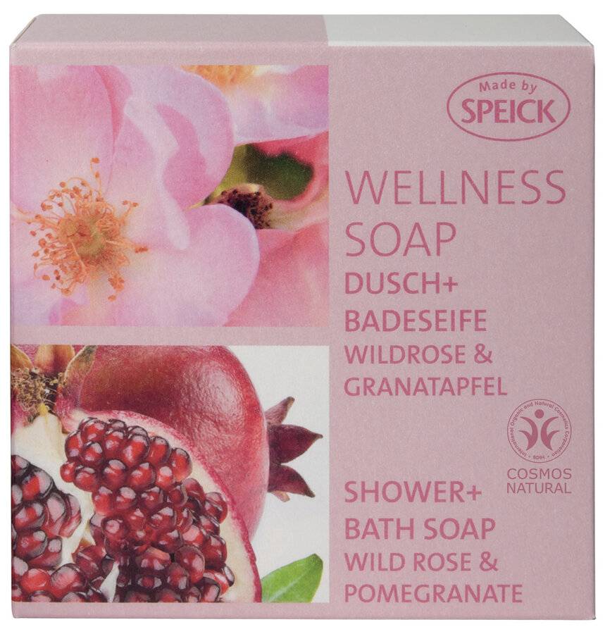 Speick Made by SpeickWellness Soap, Dusch + Badeseife Wildrose & Granatapfel
