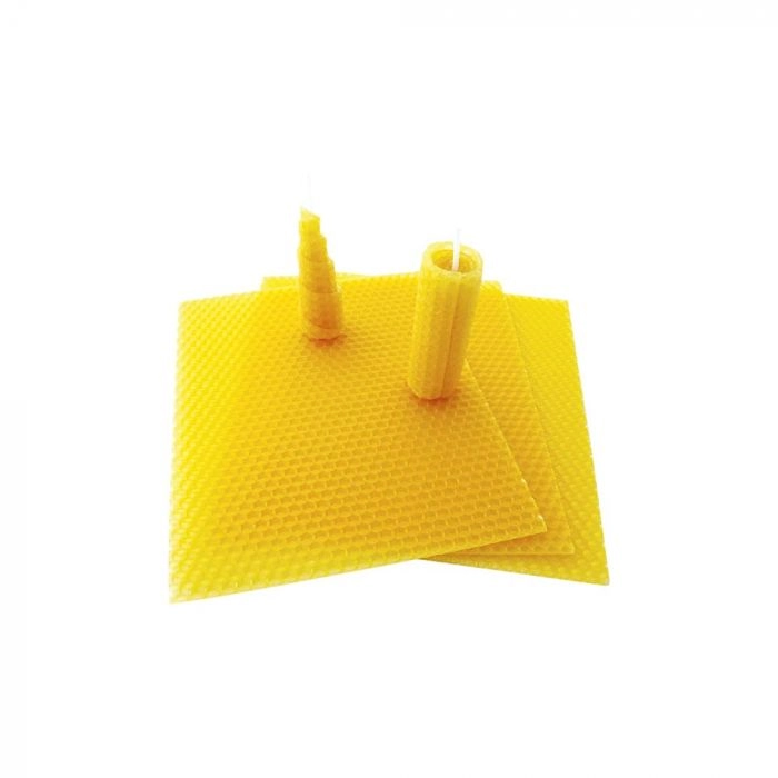 Spinnrad Bienenwachsplatte, 16 x 18 cm, für die Kerzenherstellung