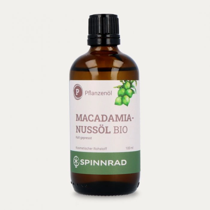 Spinnrad Macadamianussöl kalt gepresst, bei trockener Haut