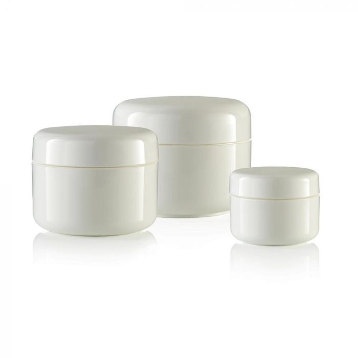 Spinnrad Cremedose doppelwandig weiß