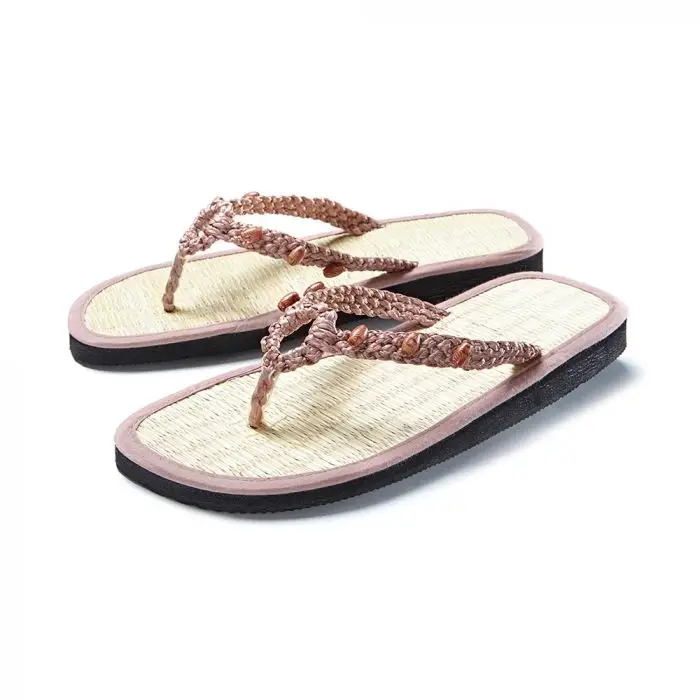 Spinnrad Zimt Zehentrenner geflochten altrosa