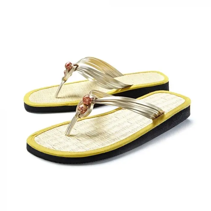 Spinnrad Zimt Zehentrenner Perlenbänder gold