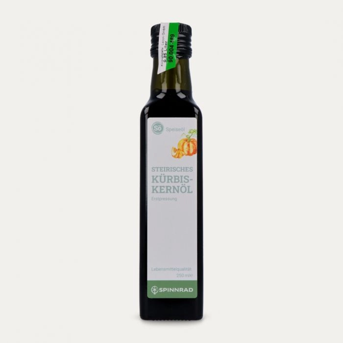 Spinnrad Steirisches Kürbiskernöl - Erstpressung, reich an ungesättigten Fettsäuren