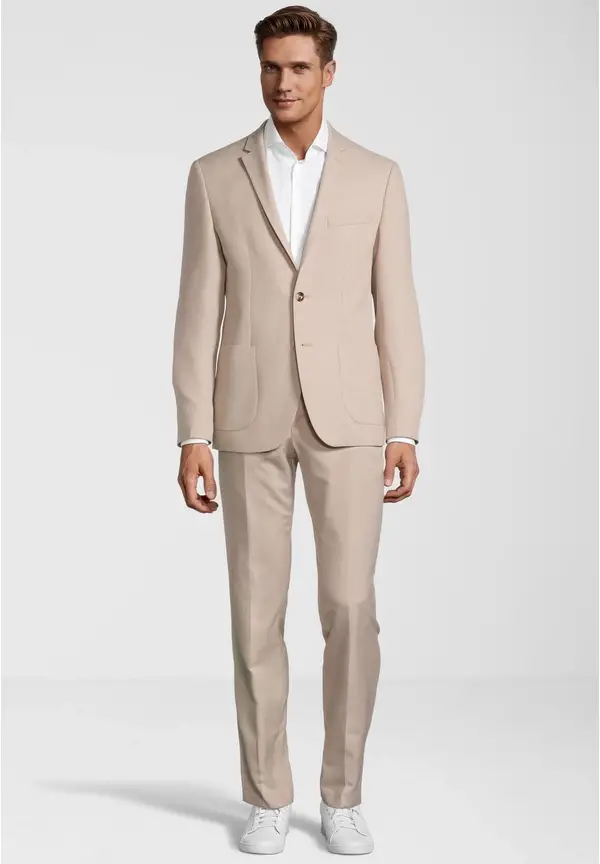 Steffen Klein Anzug In Leinenoptik Regular Fit In Sand