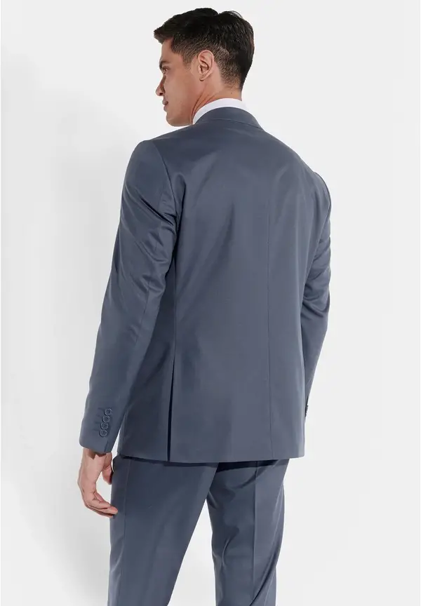 Steffen Klein Anzug Regular Fit Elastisch In Dove Blue