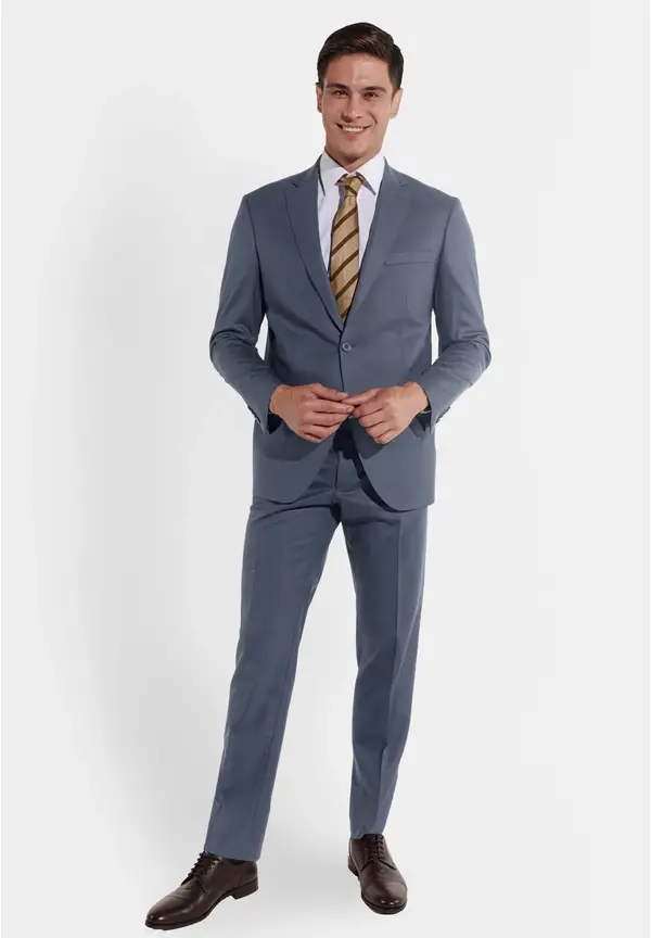 Steffen Klein Anzug Regular Fit elastisch in Dove blue