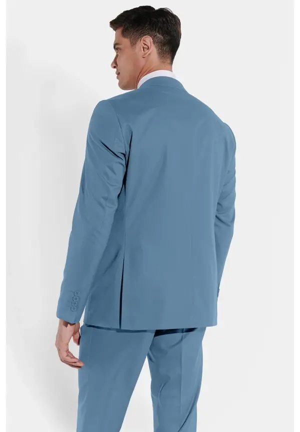 Steffen Klein Anzug Regular Fit Elastisch In Light Blue