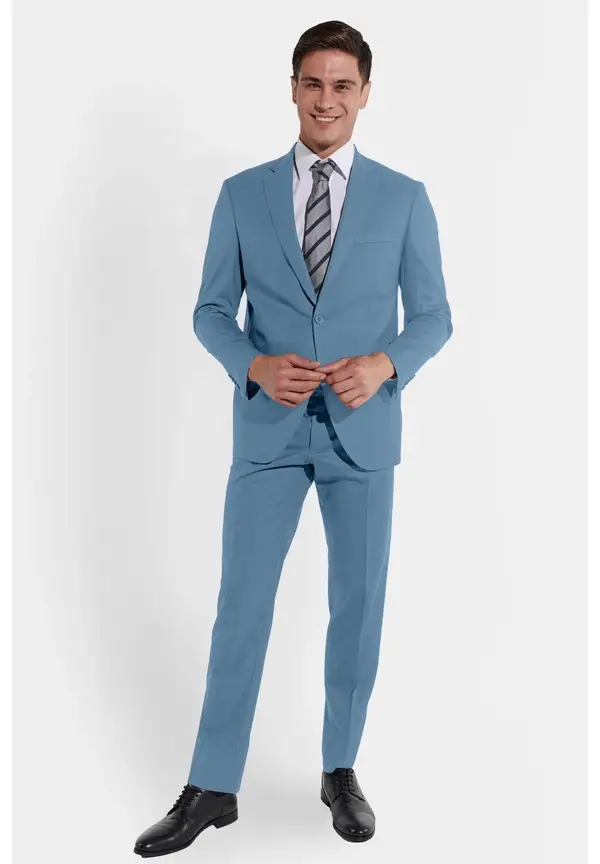 Steffen Klein Anzug Regular Fit elastisch in Light blue