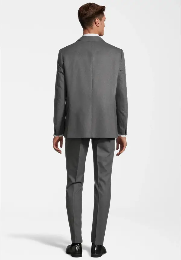 Steffen Klein Anzug Slim Fit Elastisch In Grau Melange