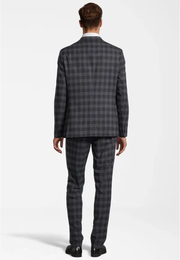 Steffen Klein Anzug Slim Fit Kariert In Navy Checkered