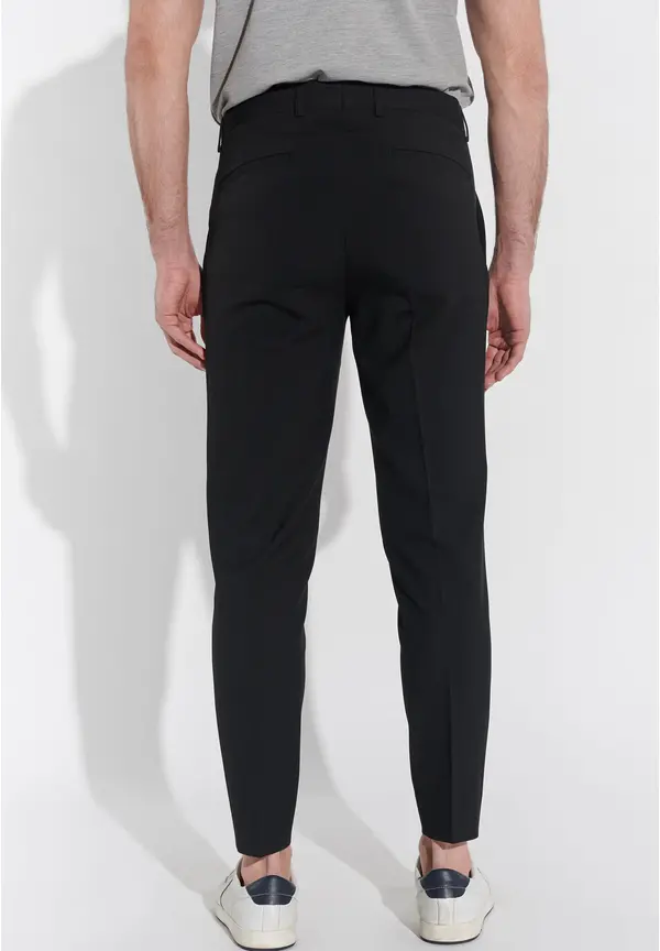 Steffen Klein Anzughose Schmal Slim Fit Knöchellang In Schwarz