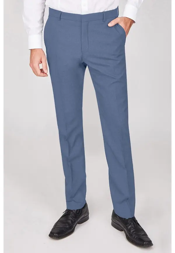 Steffen Klein Anzughose Stoffhose Slim Fit Business in Hellblau