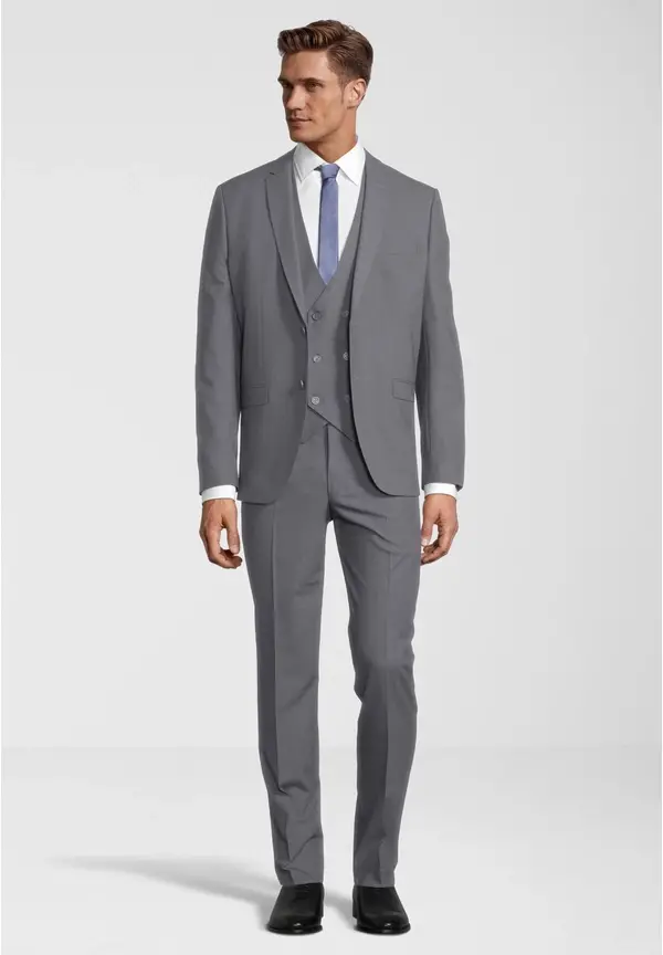 Steffen Klein Business Anzug 3-teilig Dreiteiler mit Weste in Grau