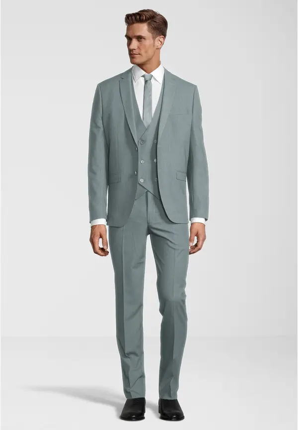 Steffen Klein Business Anzug 3-teilig Dreiteiler Mit Weste In Salbei