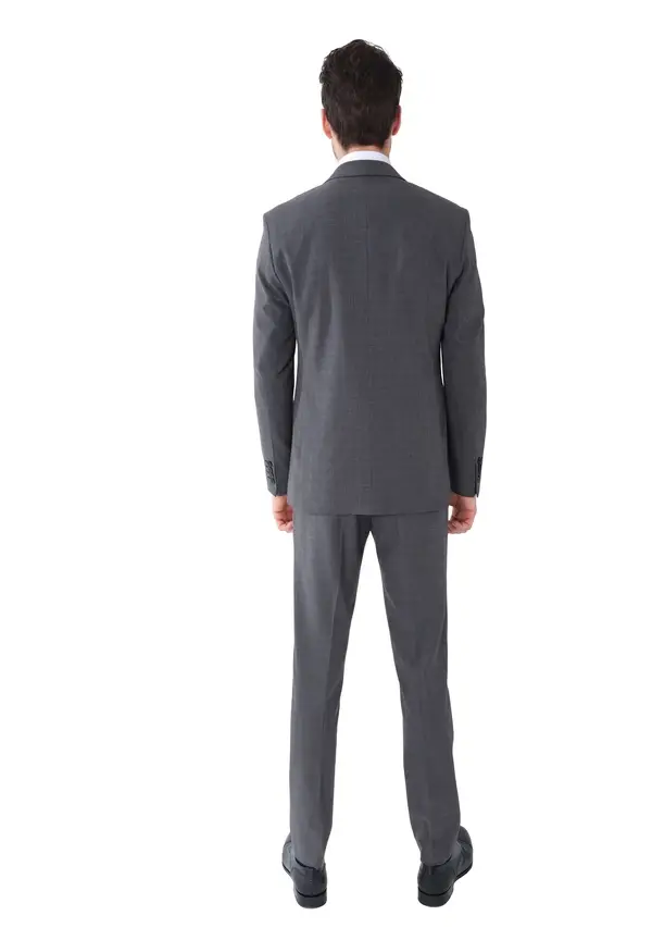 Steffen Klein Business Anzug Slim Fit 2-Teilig Kariert In Grau Kariert