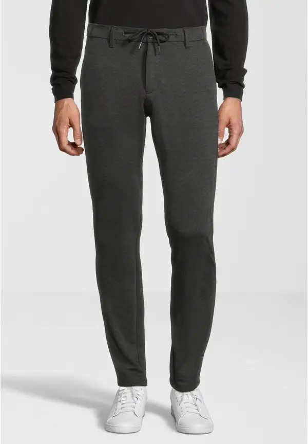 Steffen Klein Herren Hose Fil A Fil Elastisch In Anthrazit