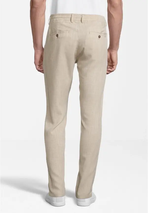 Steffen Klein Hose Im Jogging-Stil Und Leinen-Look In Sand