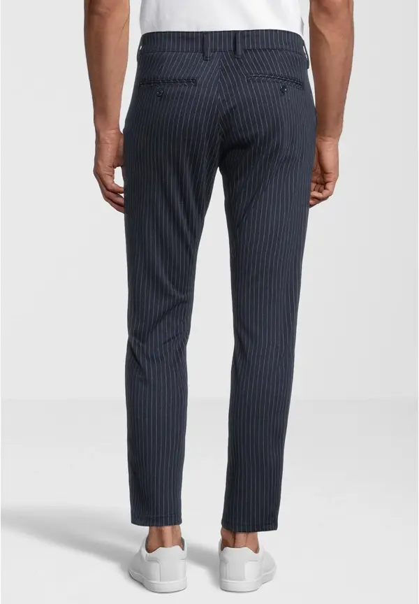Steffen Klein Hose Nadelstreifen Elastisch In Marine