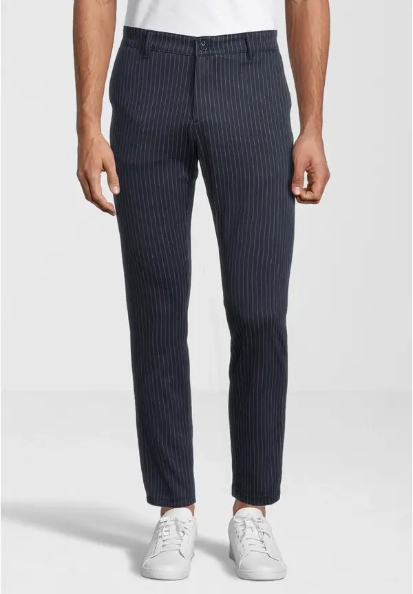 Steffen Klein Hose Nadelstreifen Elastisch In Marine