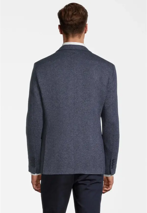 Steffen Klein Jersey Sakko Wolle Melange In Blau Melange