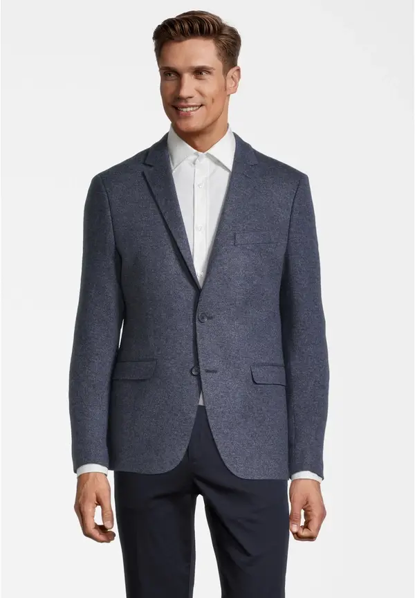 Steffen Klein Jersey Sakko Wolle Melange in blau melange