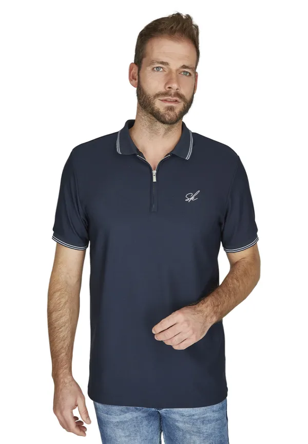 Steffen Klein Poloshirt Funktions-Shirt Zipper In Marine