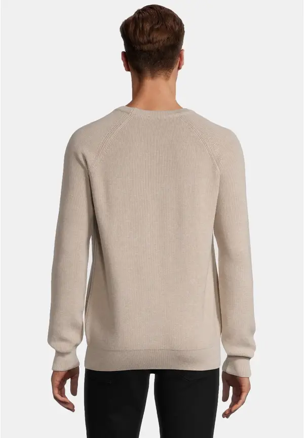 Steffen Klein Pullover Raglan Baumwoll Mix In Beige Melange